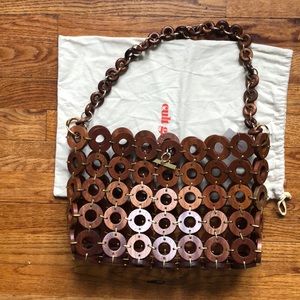 Mahogany wood-embellished Cult Gaia Jasmine bag